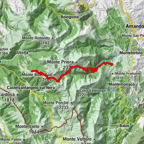Frontignano di Ussita - L'Infernaccio - Stretta le Pisciarelle - Rubbiano
