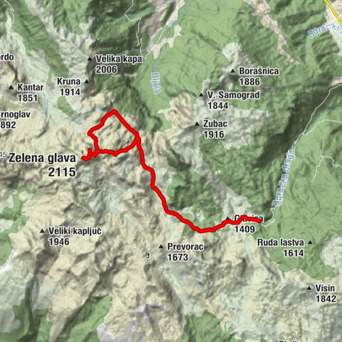 Grad Konjic - Glavica - Otiš - Zelena glava