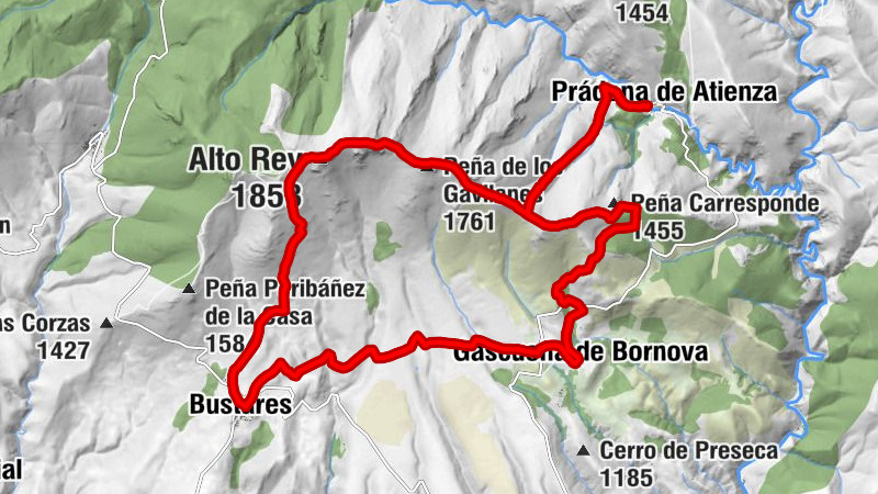Prádena de Atienza - Peña de los Rollos - Peña de los Gavilanes - Alto Rey