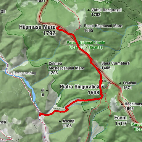 Sândominic - Cabana Piatra Singuratică - Piatra Singuratică - Hășmașu Mare