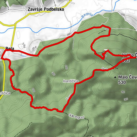 Bela - Vidikovac Čevo - Veliko Čevo