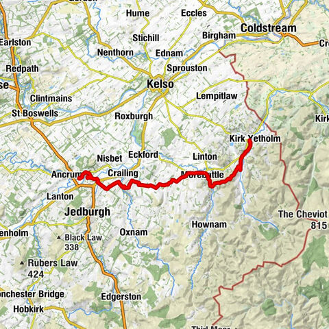 Harestanes - Wideopen Hill - Crookedshaws Hill - Town Yetholm