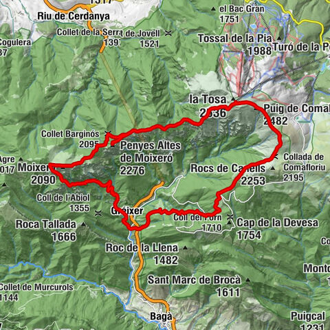 Gréixer - Puig de Comabella - la Tosa - Penyes Altes de Moixeró