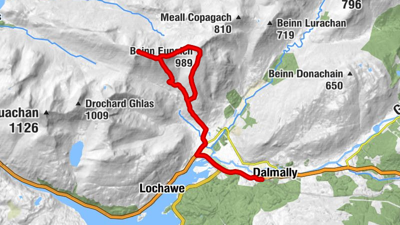 Dalmally - Beinn a' Chochuill - Lairig lanachain - Beinn Eunaich