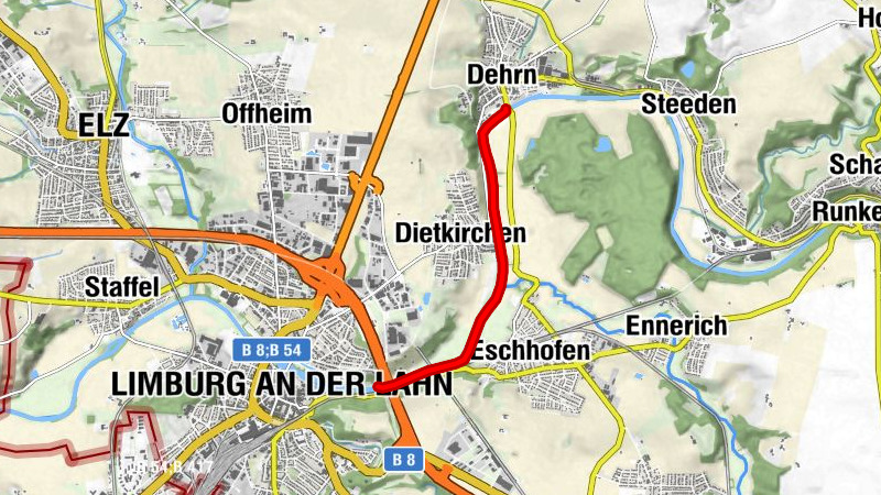 Río para canoa Lahn etapa 21 Runkel-Dehrn hasta Limburg-Boots-Slipanlage