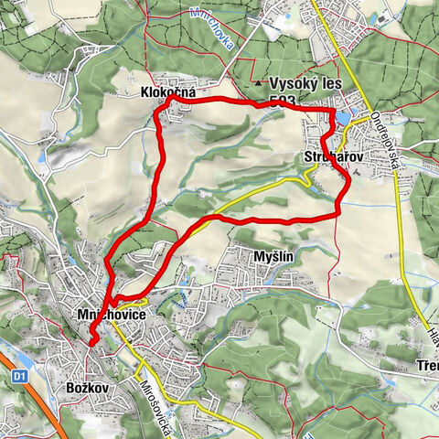 Mnichovice - U Sapíků - Klokočná - Struhařov