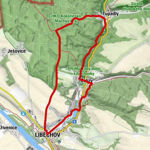 Liběchov - Tupadly - Želízy - Kaple Panny Marie na Boží Vodě