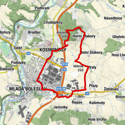 Mladá Boleslav - Větrník - Dědek - Baba