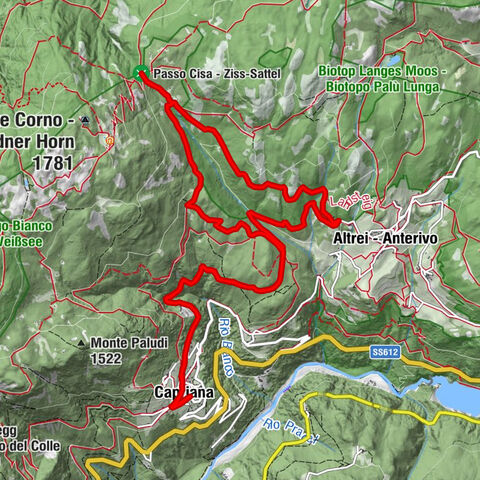 Parque Natural Monte Corno: Capriana y Anterivo - Ruta 921