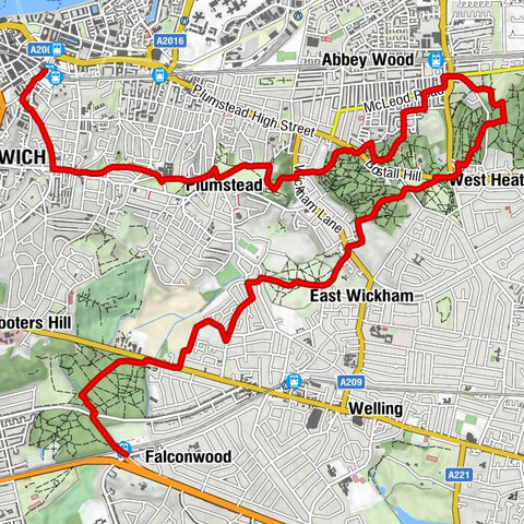 Woolwich Arsenal DLR - Woolwich Central Baptist Church - Trinity Methodist Church - Falconwood