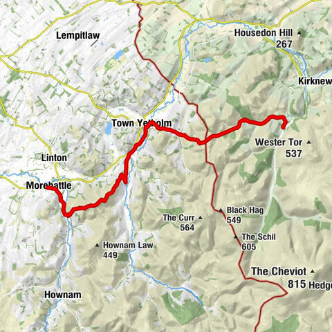 Morebattle - Wideopen Hill - Crookedshaws Hill - Hethpool