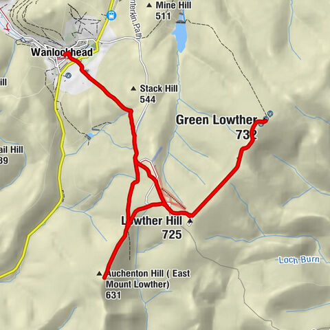 Wanlockhead - Lowther Hill - Green Lowther - Auchenton Hill ( East Mount Lowther)