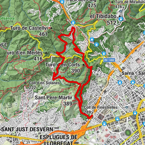 Barcelona - Sant Pere Màrtir - Coll del Portell - l'Hospitalet de Llobregat