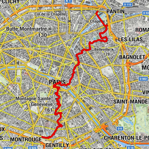 Porte de la Villette - Chapelle de l'Humanité - Montagne Sainte-Geneviève - Malakoff