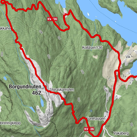 Borgundøy - Skarhaugen - Borgundnuten - Kattanakken