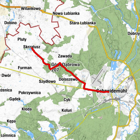 Piła - Śródmieście - Góra Dąbrowa - Skrzatusz