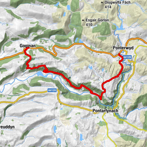 Ponterwyd - Ystumtuen - Capel Ystumtuen - Goginan