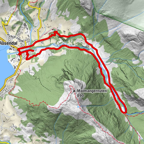 Rosendal - Hattebergfossen - Hatteberg - Snikkeriet