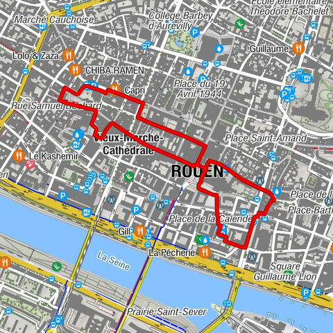 Quartier Saint-Marc / Croix de Pierre / Saint-Nicaise - Église Saint-Maclou - Église de Jésus-Christ des saints des derniers jours - Quartier Vieux-Marché Cathédrale