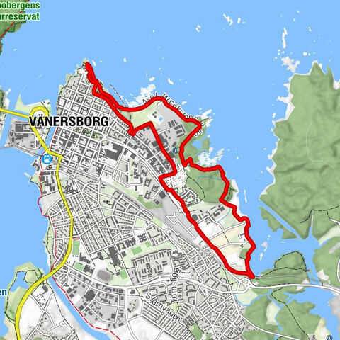 Skräcklan - Lyckhem - Huvudnäs - Holmängen - Vänersborg