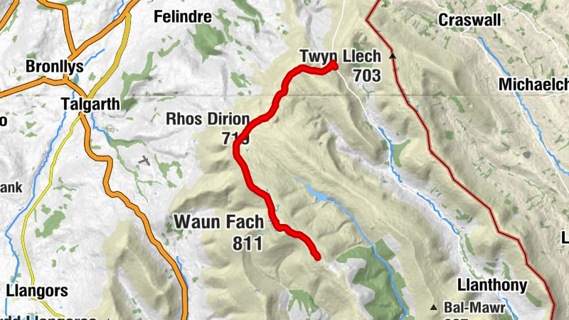 Llanigon - Rhos Dirion - Waun Fach - Pen Y Gadair Fawr