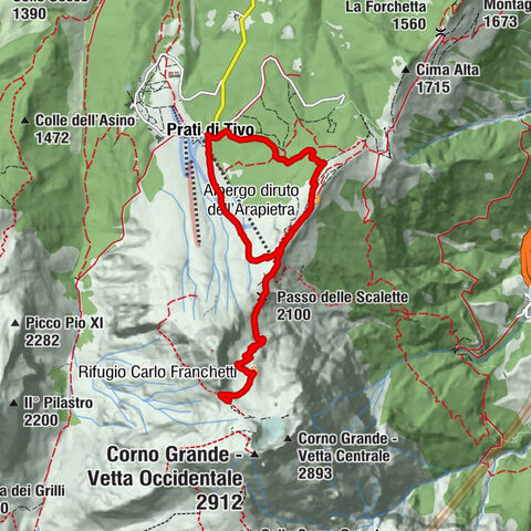 Prati di Tivo - Lo Chalet - Passo delle Scalette - Rifugio Carlo Franchetti
