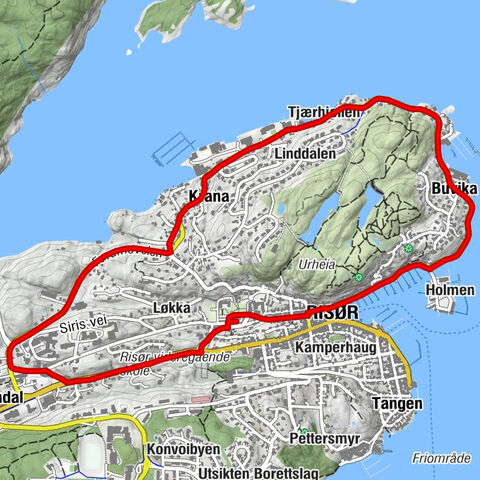 Risør - Kamperhaug - Holmen