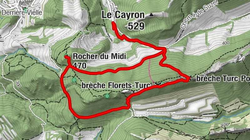 Gigondas - brèche Turc-Pousterle - brèche Florets-Turc - Rocher du Midi