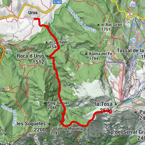 Urús - Roca del Llamp - Puig de la Mena - Puig de la Canal Freda