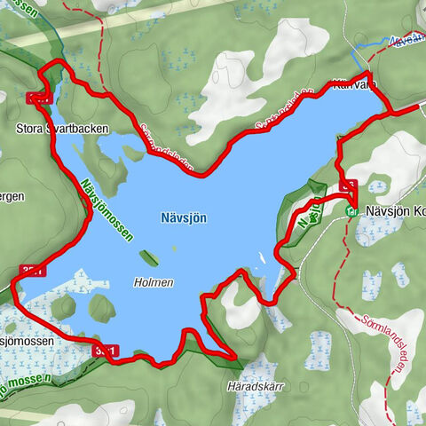 Norrköpings kommun - Stora Svartbacken - Nävsjön Kolarkoja - Nyköpings kommun