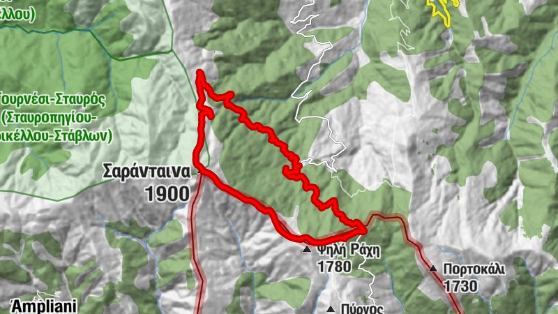 Καταφύγιο ΕΟΣ Λαμίας - Καταφύγιο Γραμμένης Οξυάς - Σαράνταινα - Μεταμόρφωση Σωτήρος