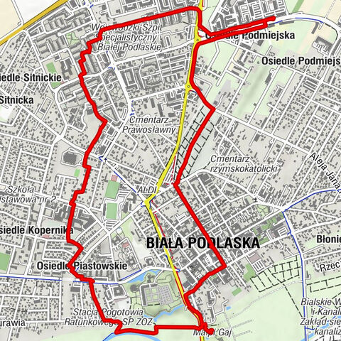 Osiedle Podmiejska - Kaplica pw. Świętego Rocha - Centrum - Biała Podlaska