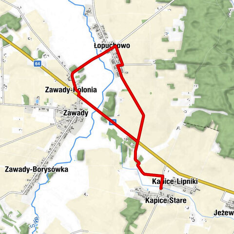 Kapice Stare - Kapice-Lipniki - Zawady - Zawady-Kolonia