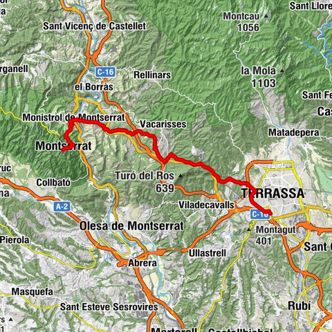 Terrassa - la Trona - Roca dels Corbs - Montserrat