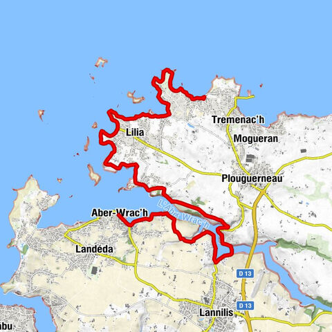 Aber-Wrac'h - Le Port - Ar Palud - Lan Ar Meur Melen