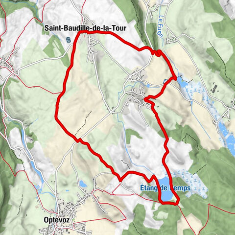 Saint-Baudille-de-la-Tour - Église Saint-Baudille - Surbaix - Cascade de la Roche