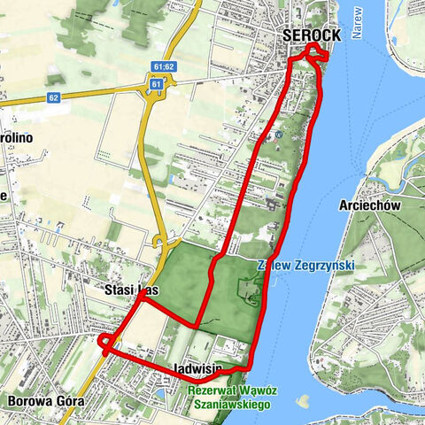 Jadwisin - Jacht Klub Mila - Kościół pw. Zwiastowania Najświętszej Maryi Panny - Stasi Las