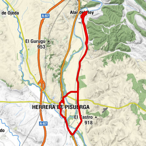 Alar del Rey - San Quirce - Alar del Rey - Ermita de la Piedad - Herrera de Pisuerga