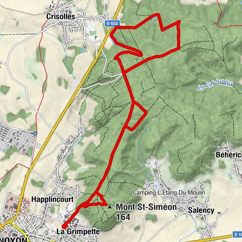 La Grimpette - Noyon - Carrefour des 6 Voies (5 Villages) - Mont St-Siméon