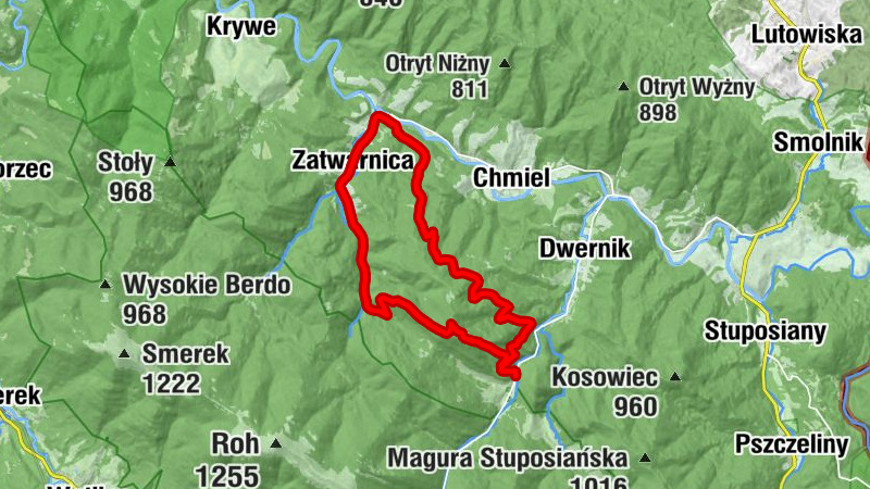 powiat bieszczadzki - Dwernik Kamień - Obicz - Zatwarnica