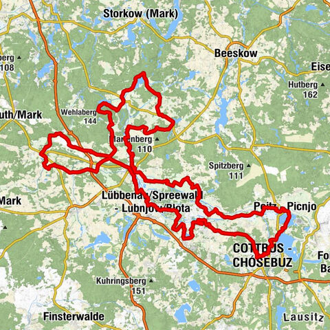 Lübben (Spreewald) - Lubin (Błota) - Wehlaberg - Schlossberg - Sanzeberg