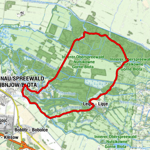 Lübbenau/Spreewald - Lubnjow/Błota - Lehde - Lědy - Wotschofska - Wotschofska - Wótšowska