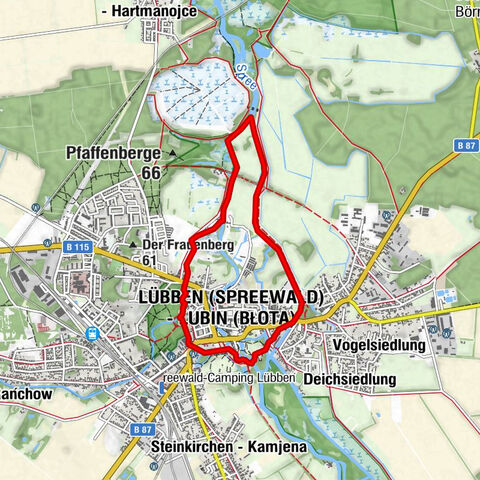Lübben (Spreewald) - Lubin (Błota) - Trüschels Kolonie - Lübben (Spreewald)