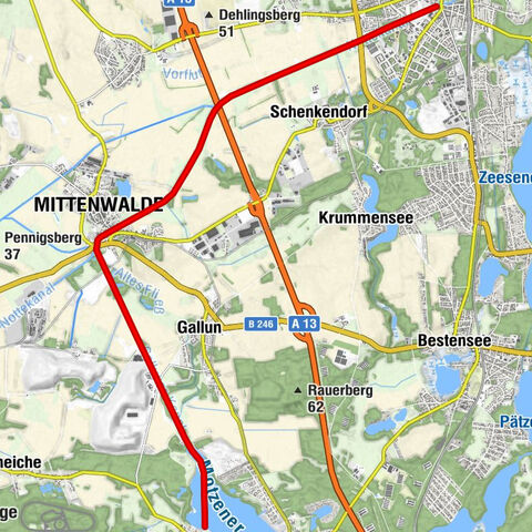 Königs Wusterhausen - Neue Wiese - Mittenwalde - Kallinchen