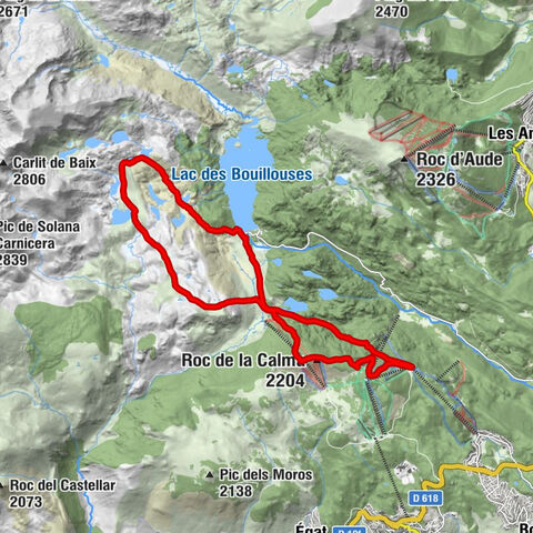 Belvédère - Roc de la Calma - Pic de la Calma - Cabane de l'étang de la Pradella