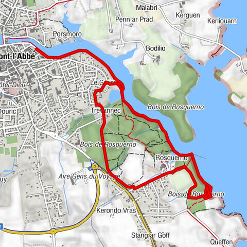 Pont-l'Abbé - Porsmoro - Le Guerdy - Rosquerno