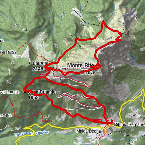 Rifugio Remauro - Col d'Orlando - Rifugio Dolomites - Monte Rite