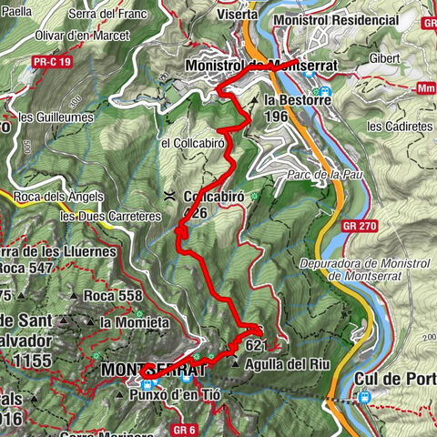 Monistrol de Montserrat - la Trona - Roca dels Corbs - Restaurant Abat Cisneros