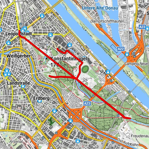 Wien - Lusthaus - Konstantinhügel - Leopoldstadt