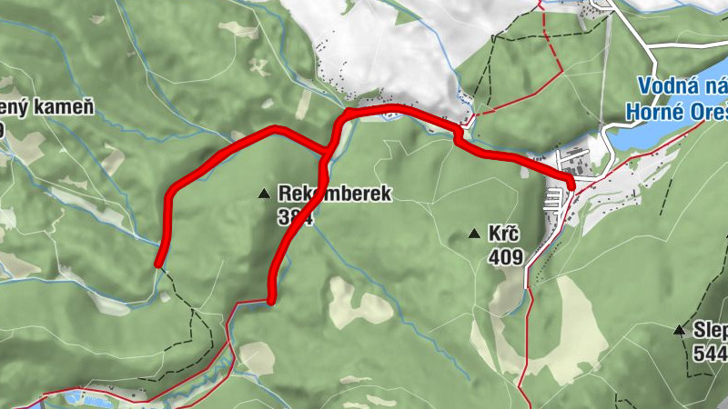 Panský les - Majdan - Chata Majdan - Husí stok